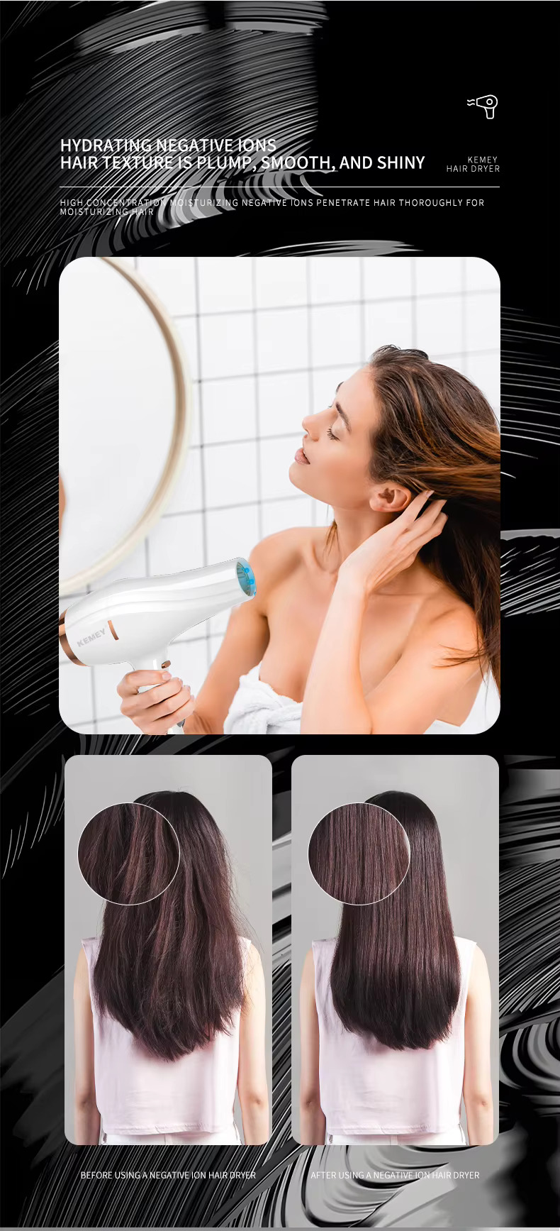 Kemei KM-8220 Professional Hair Dryer
