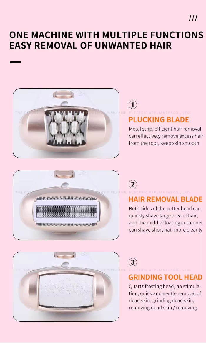Kemei KM-3019 3-in-1 Women's Electric Epilator - Shaver