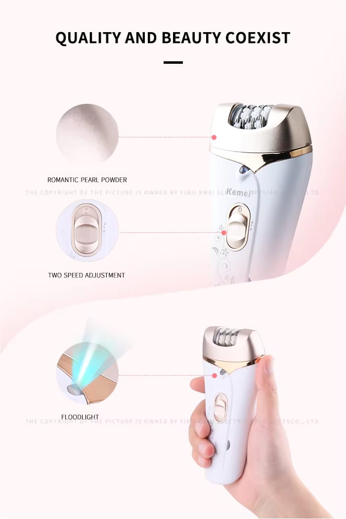 Kemei KM-3019 3-in-1 Women's Electric Epilator - Shaver