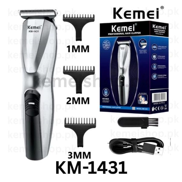 Kemei KM-1431 Professional Rechargeable Hair Clipper with Stainless Steel Blade - Image 2