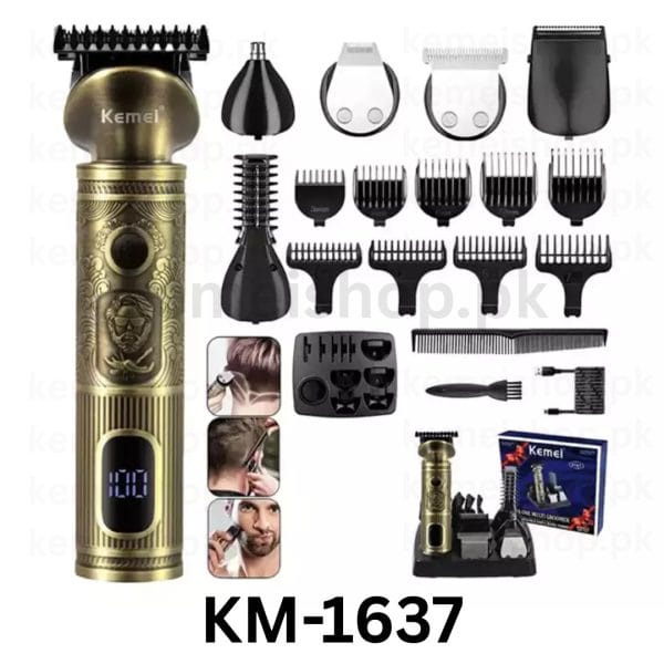 Kemei KM-1637 Digital 21-in-1 Complete Grooming Kit - Image 3