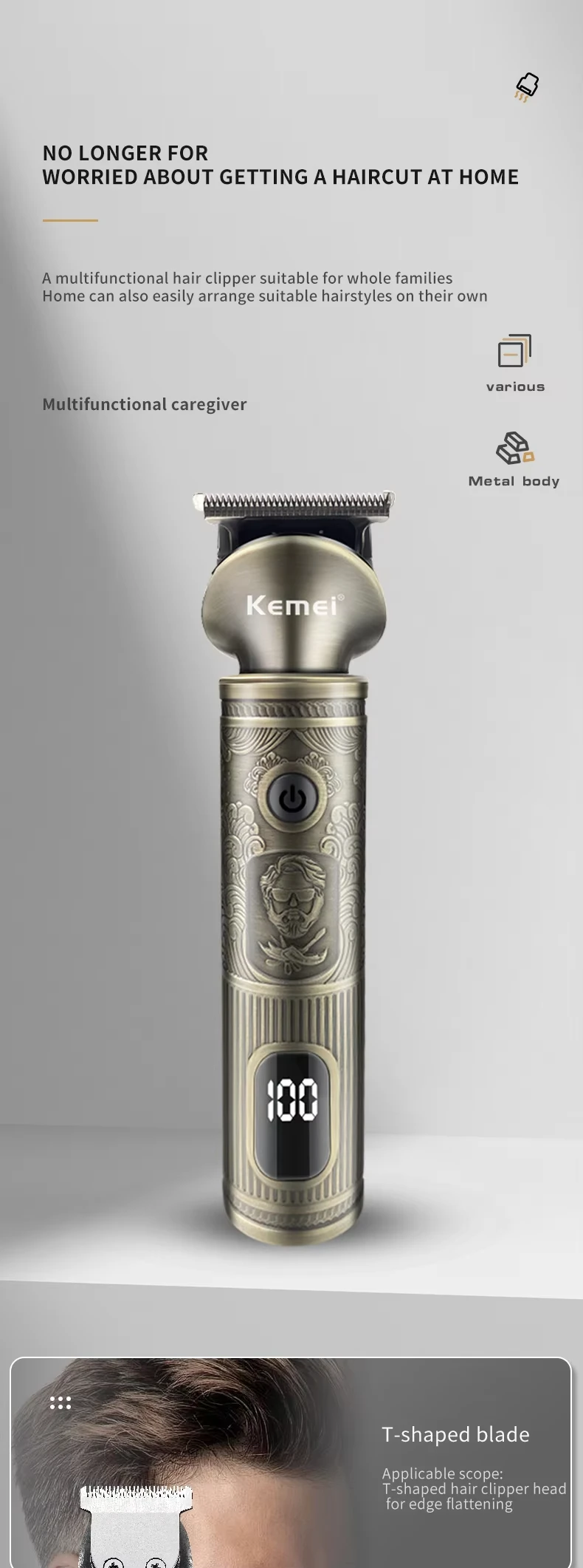Kemei KM-1637 Digital 21-in-1 Complete Grooming Kit