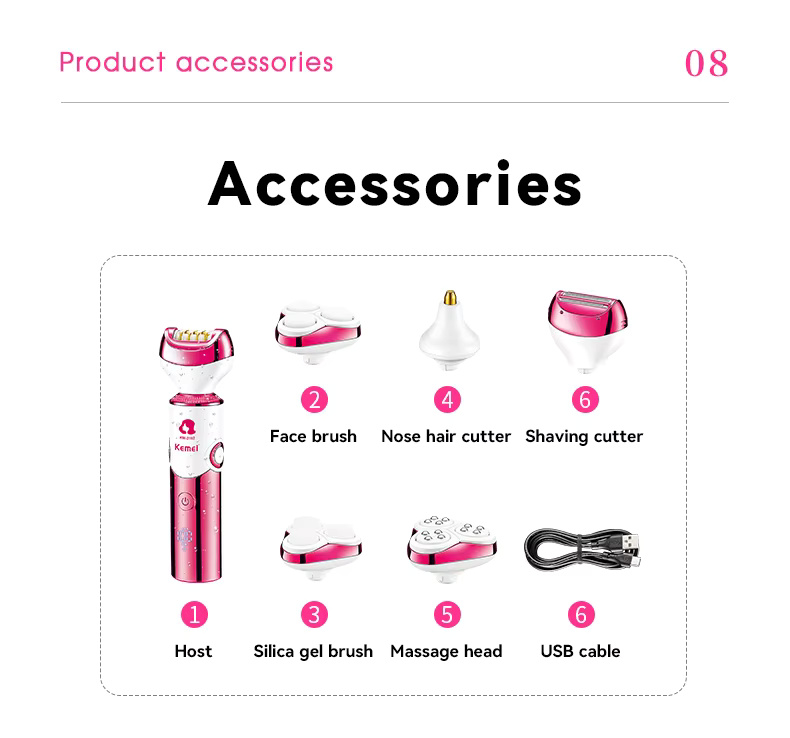 Kemei km-2192 6 in 1 Shaver Epilator