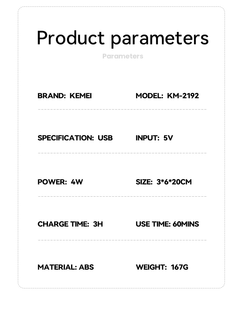 Kemei km-2192 6 in 1 Shaver Epilator
