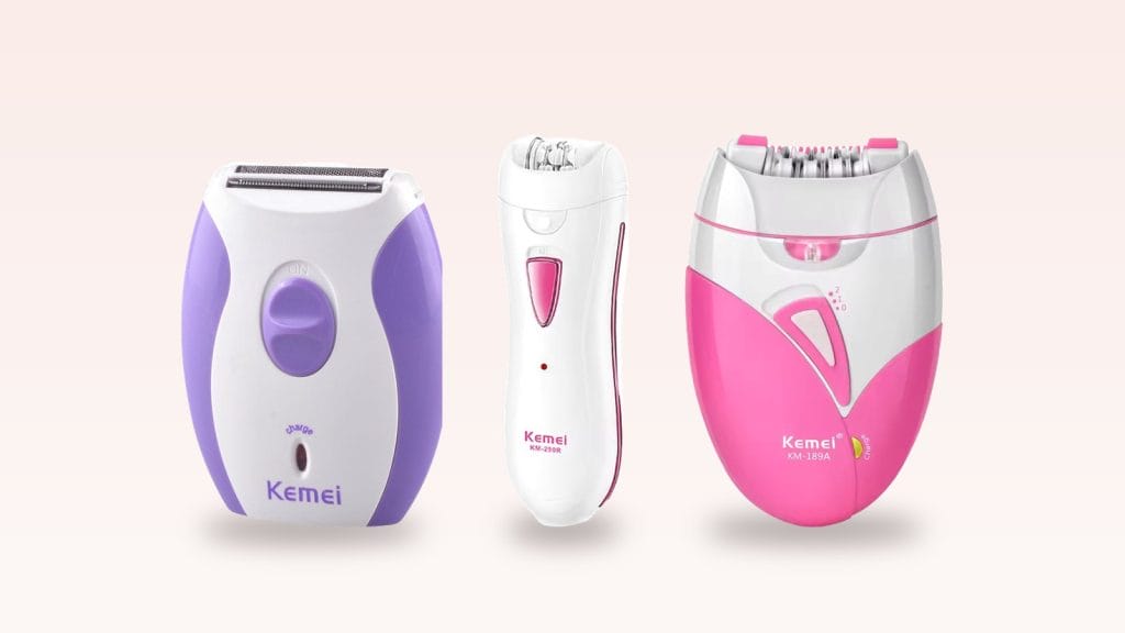 Kemei KM-280R ladies shaver, KM-290R epilator and KM-189 epilator