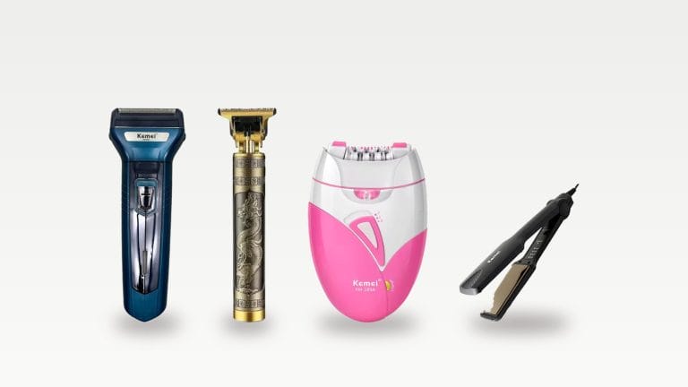 Kemei KM-6331 grooming kit, KM-T99 trimmer, KM-189 epilator and KM-329 hair straightener