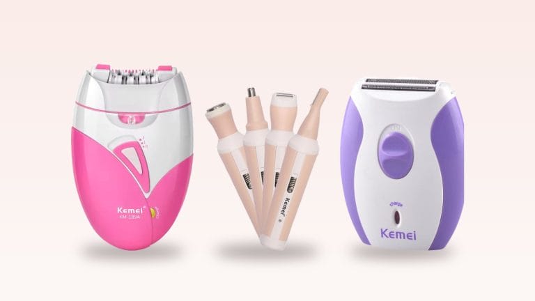 Kemei KM-189 epilator, KM-3024 ladies shaver and KM-280R ladies shaver