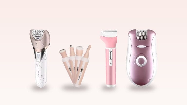 Kemei KM-7115 grooming kit for women, KM-3024 ladies shaver, KM-6637 ladies trimmer and KM-2068 shaver and epilator