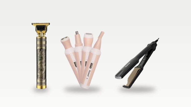 Kemei KM-T99 trimmer, KM-3024 ladies shaver and KM-329 hair straightener