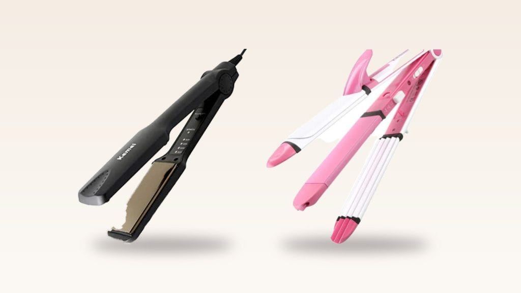 Kemei KM-329 hair straightener and KM-1291 3-in-1 styler